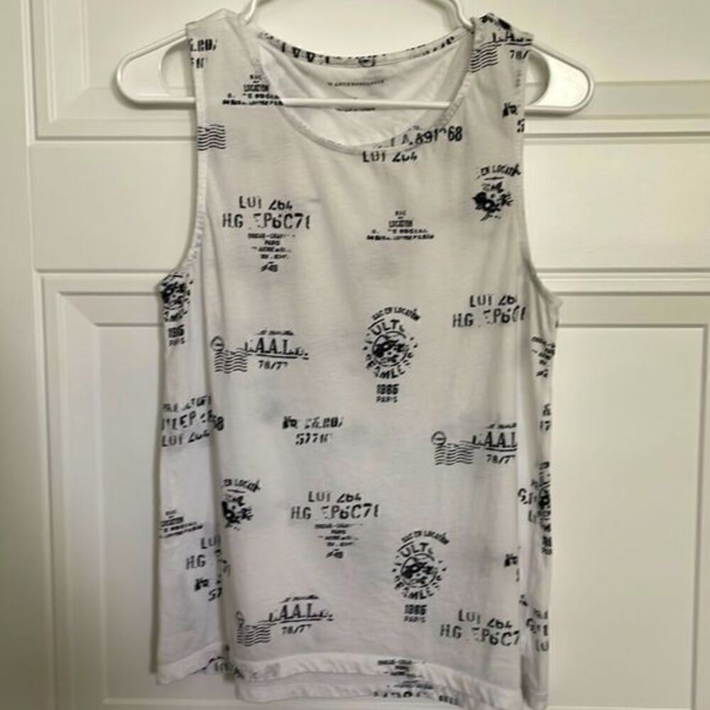 Anthropologie Paris Stamp Print Tank Top